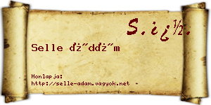Selle Ádám névjegykártya